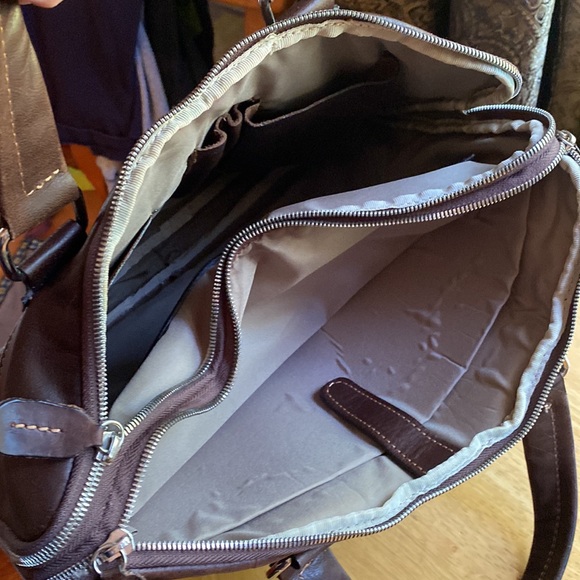 Valentina In Pell Brown Genuine Leather Briefcase Made In Italy - Picture 10 of 17